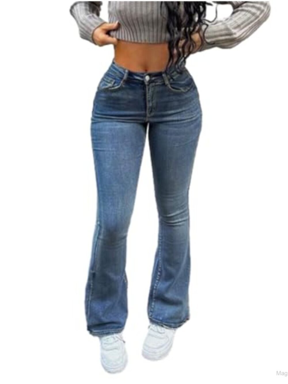 High Waisted Bootcut Stretch Butt Lifting Jeans Women's Plus Size